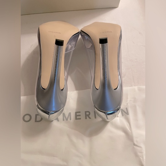 NWT Good American Cinderella Clear Jeweled Heels Size 6.5 - Picture 8 of 9